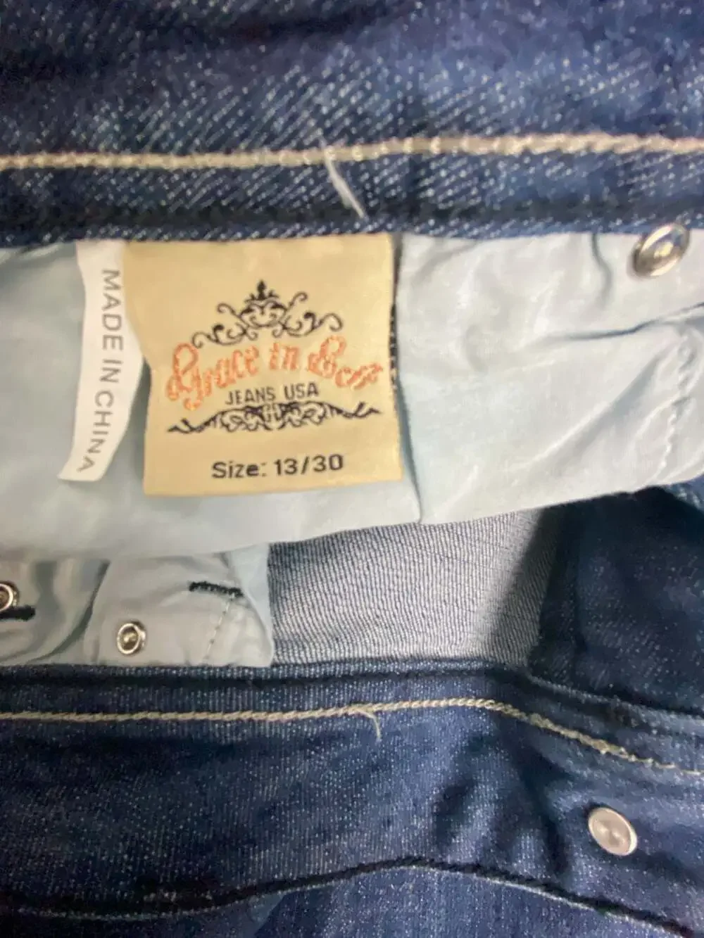 Grace in LA Women's Dark Blue Skinny Fit Embellished Sz 13/30 - Picture 6 of 9